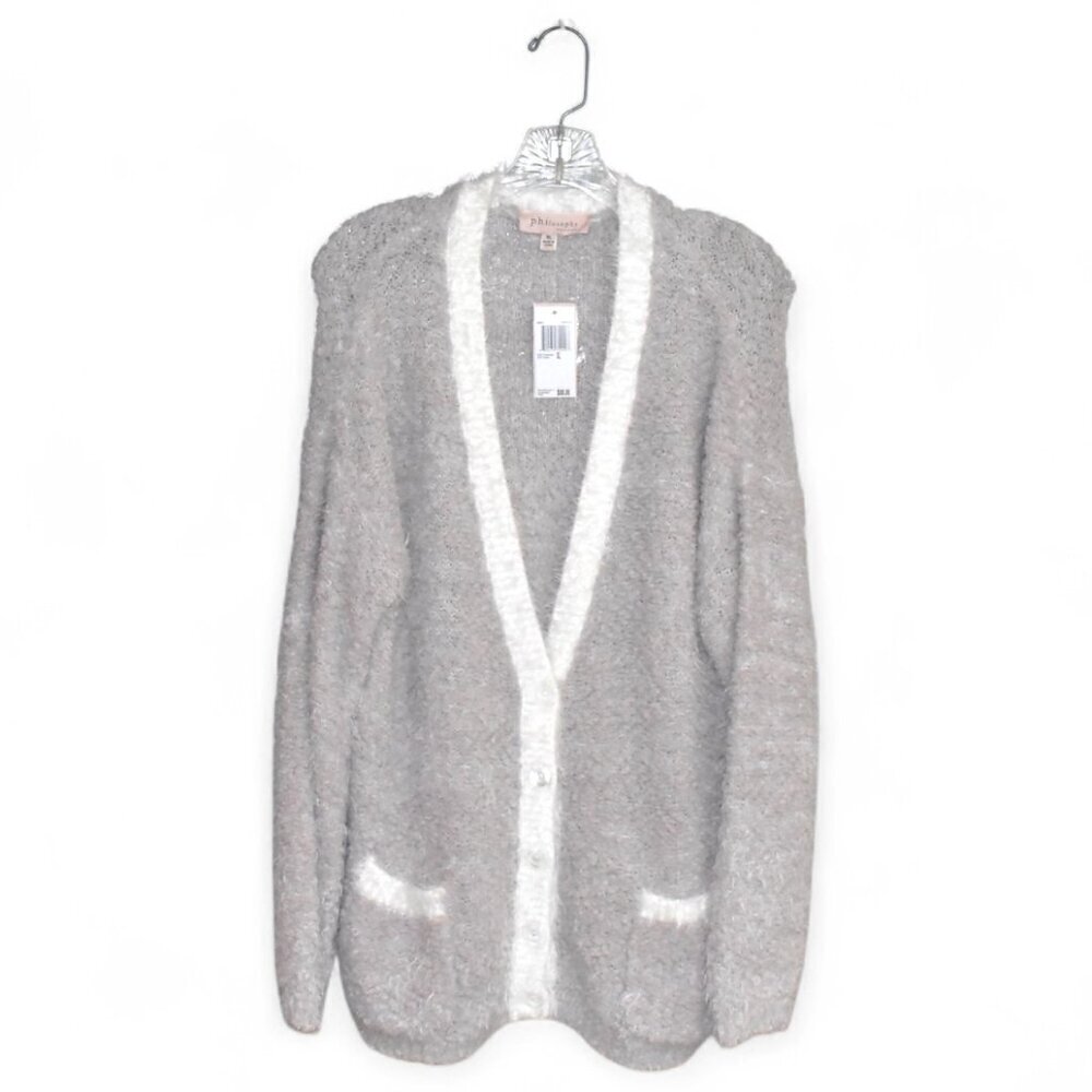 Philosophy Republic Long Sleeve Cozy Fuzzy Knit Cardigan Sweater Size XL